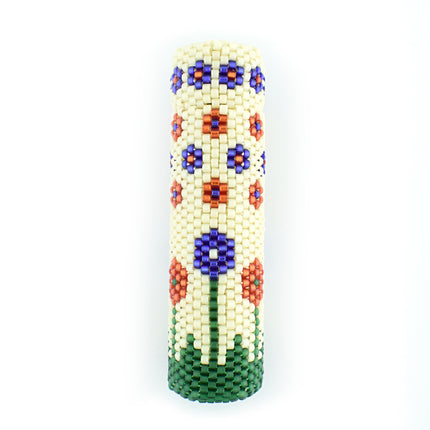 Floral Needle Case Cover Kit - Peyote Stitch