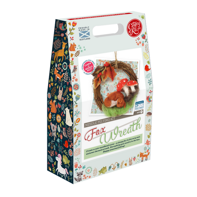 Autumn Fox Wreath Needle Felting Kit