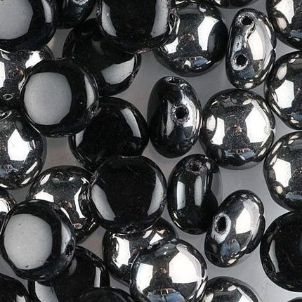 Czech Glass 2 hole candy beads heamtite effect