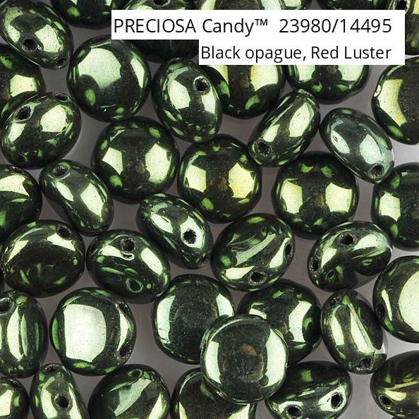 2 hole czech glass candy beads metallic green