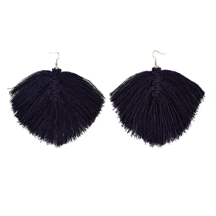 Navy macrame feather earrings kit