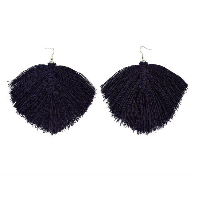 Navy macrame feather earrings kit