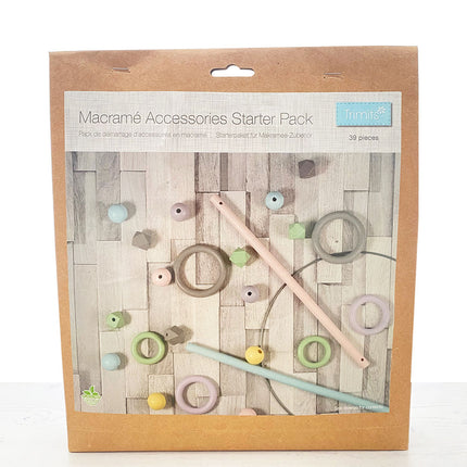 Trimits 39 Piece Assorted Colour Wooden Macrame Accessory Pack