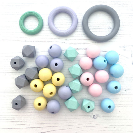 Trimits 33 Piece Pastel Colour Wooden Macrame Accessory Pack