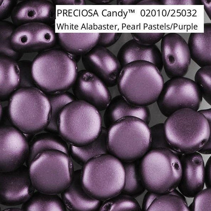 Czech Glass 2 hole candy bead pastel purple