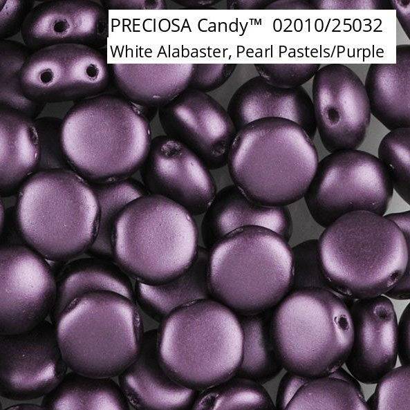 Czech Glass 2 hole candy bead pastel purple