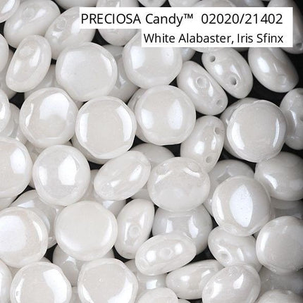 Preciosa 8mm 2 hole candy glass bead