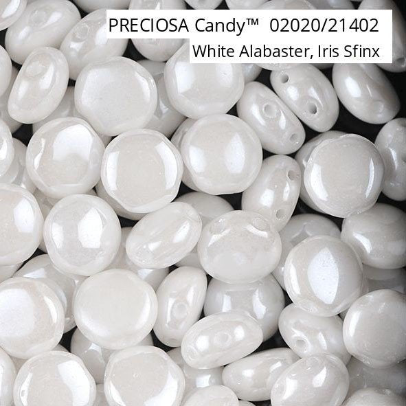 Preciosa 8mm 2 hole candy glass bead