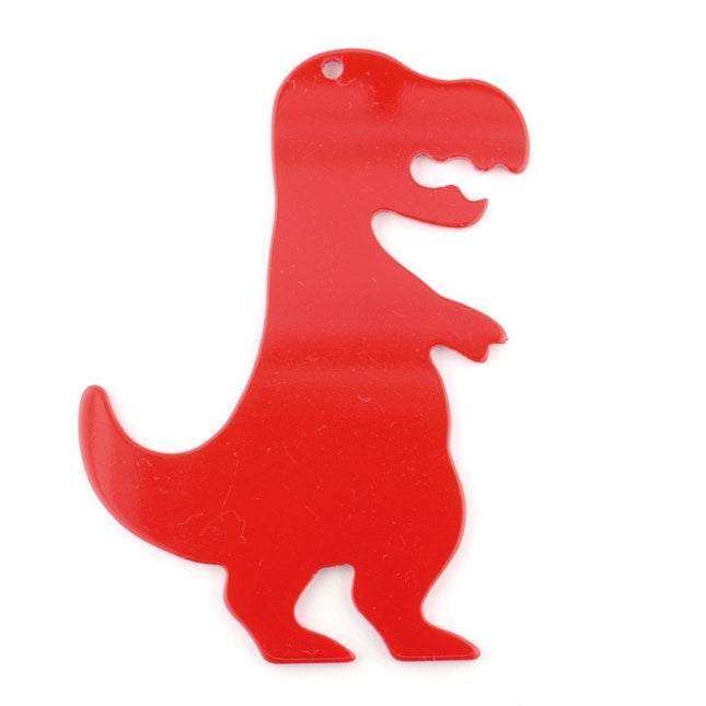 Plexi Acrylic Red Dinosaur Pendant 56x80mm