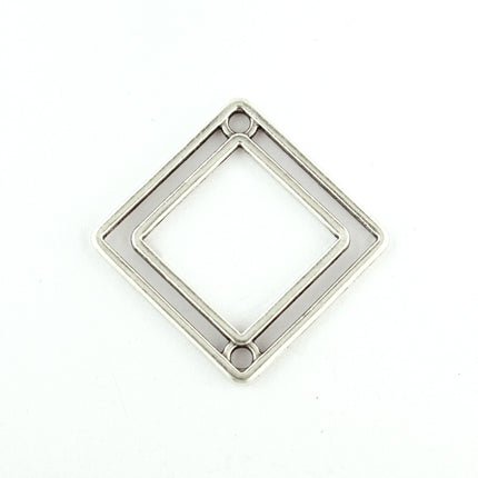 Rhombus connector antique silver