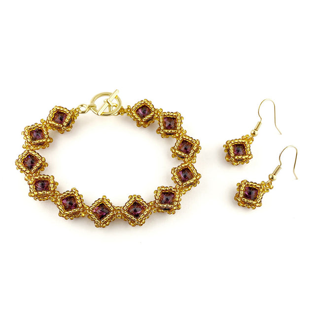 Amethyst & Gold - Netted Rivoli kit