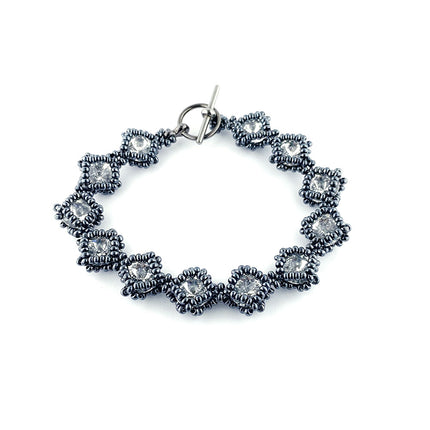 Crystal & Hematite - Netted Rivoli bracelet kit