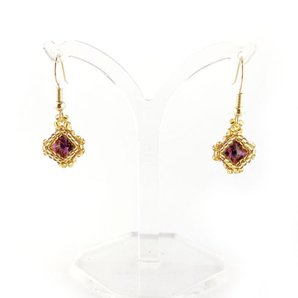 Amethyst & Gold - Netted Rivoli earring kit