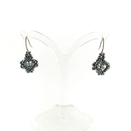Crystal & Hematite - Netted Rivoli earring kit