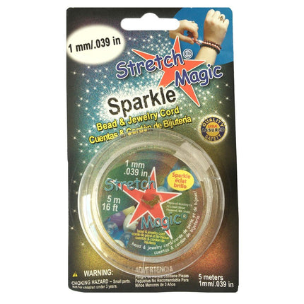 Stretch Magic Elastic 1mm Sparkle Silver 5m