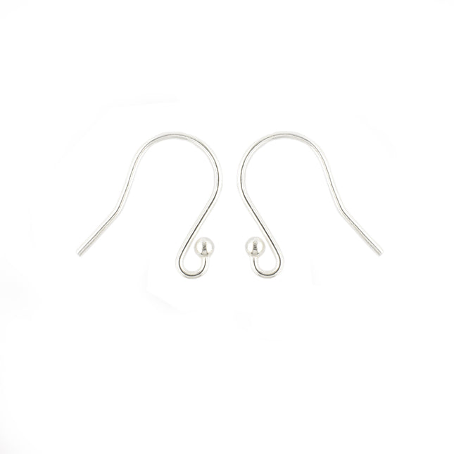 Sterling silver ear wire with ball