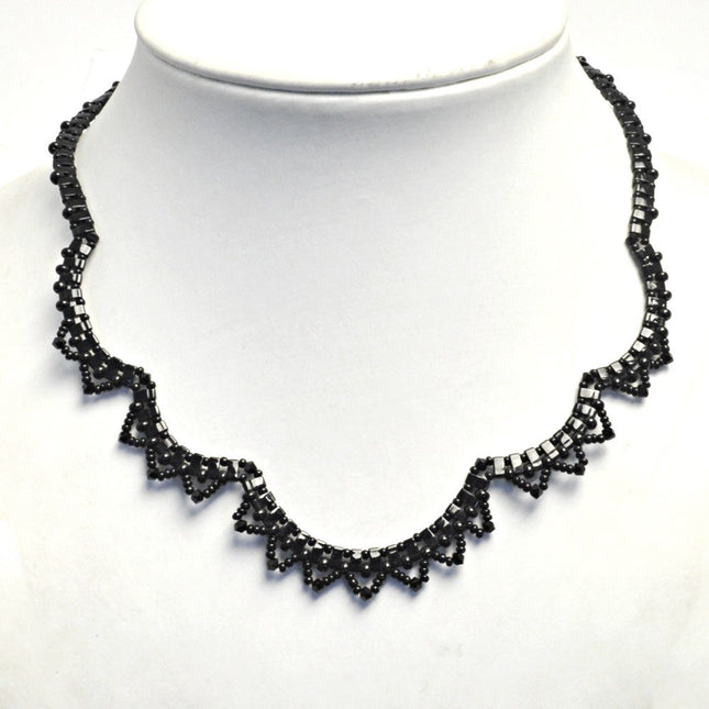 Black Vintage Style Lace Necklace Kit