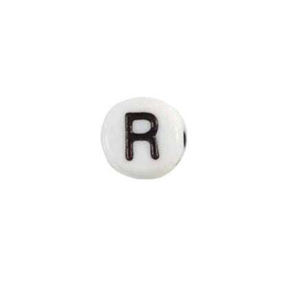 Glass Letter R Alphabet Bead