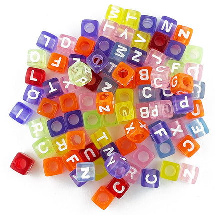 Acrylic Cube Letter Bead Mix