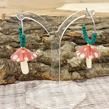 Acrylic Mushroom Pendant earring example