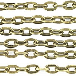 Flat Oval Chain Antique Gold Plated
