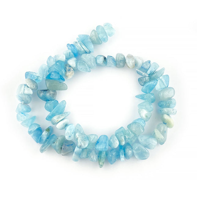 semi precious aquamarine tumblechip beads