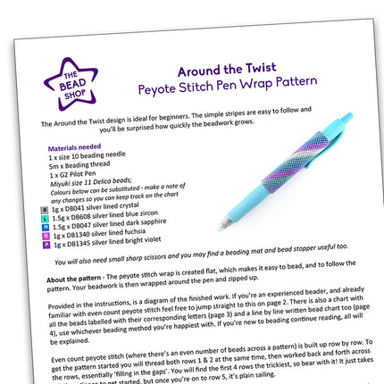 Around The Twist Peyote Pen Wrap Pattern