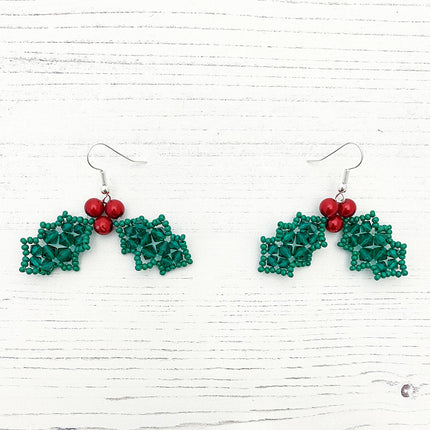 Beaded holly Earrings Kit