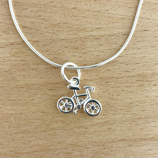 bicycle charm made from sterling silver
