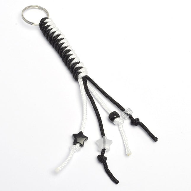 Black and White Keyring Paracord Snake Knot Kit