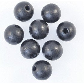 10mm Black Round Wooden Beads