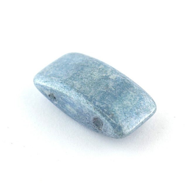 Czech Glass 2 hole carrier bead blue lustre