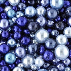 Blue Czech Glass Pearl Mix
