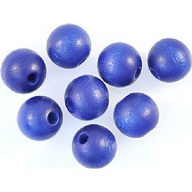 12mm Blue Round Wooden Beads