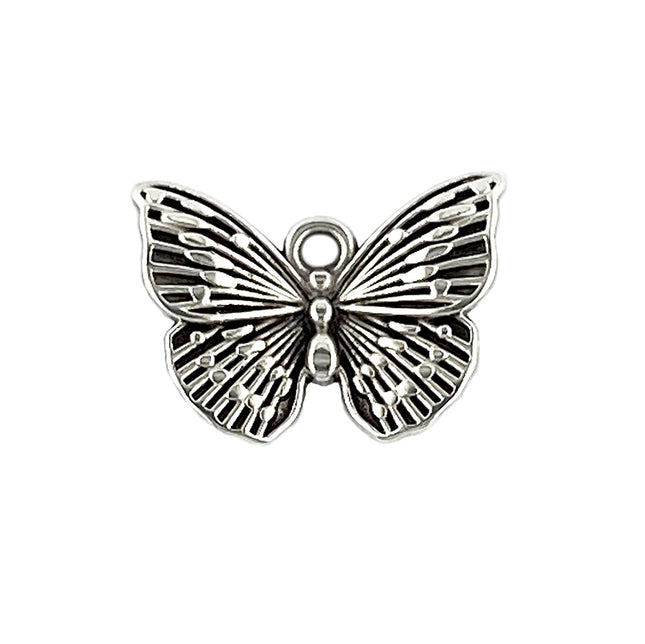 Metal Butterfly Pendant Antique Silver