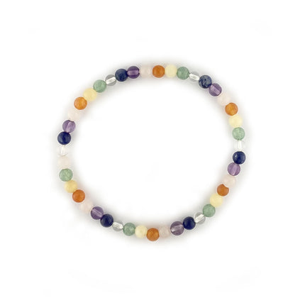 4mm Chakra Rainbow Gemstone Bead Bracelet