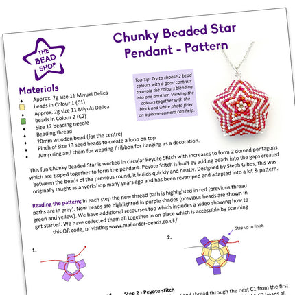 Chunky Star Pendant - Beading Pattern