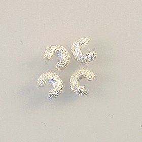 Crimp Cover 4mm Sparkle Silver Plated