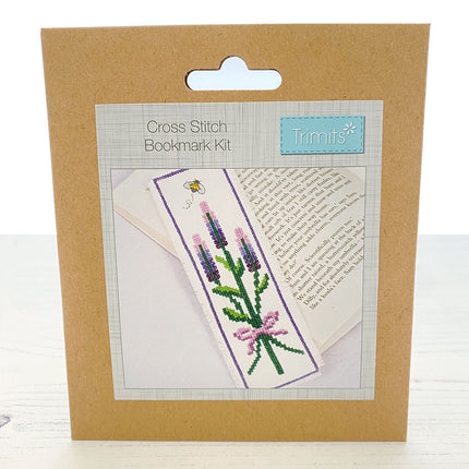 Lavender cross stitch bookmark