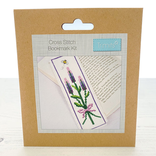 Lavender cross stitch bookmark