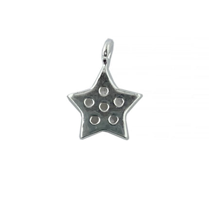 Sterling Silver Star Charm with Cubic Zirconia back