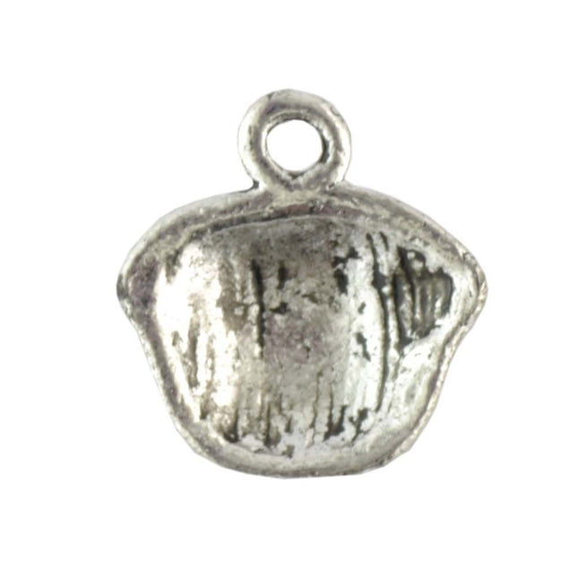 Cupcake Charm Antique Silver