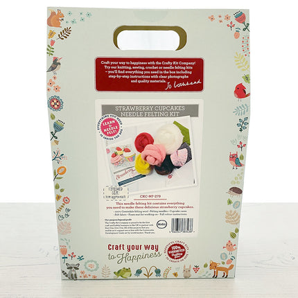 Strawberry Cupcakes Needle Felting kit box back