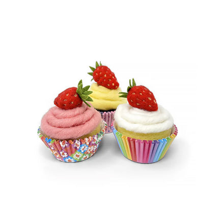Strawberry Cupcakes Needle Felting kit examples