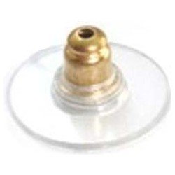 Curved Plastic & Metal Earring Back Gold Plated
