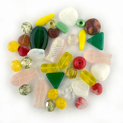 Christmas Czech Glass Bead Mix