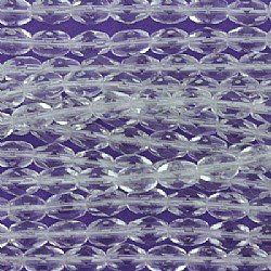 Czech Glass Faceted Oval Beads Crystal