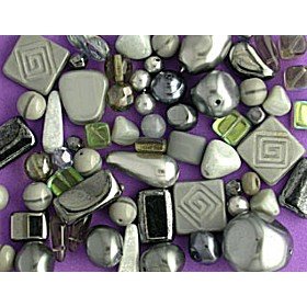 Metallic Grey Czech Glass Mixes