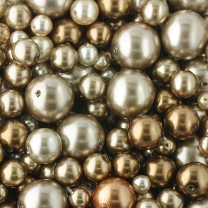 Bronze-Copper Czech Glass Pearl Mix