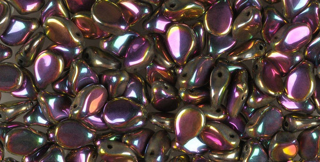 Metallic Purple AB Preciosa Pip Beads